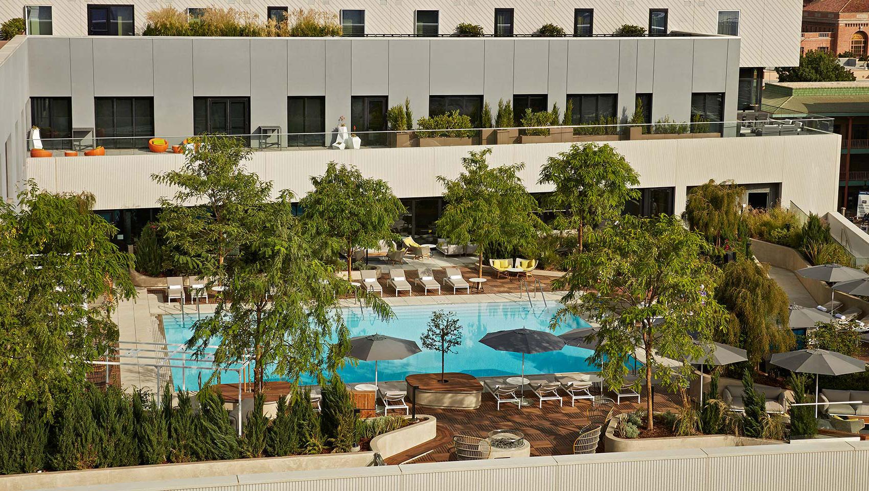 Rooftop Pool with views of Golden 1 Center